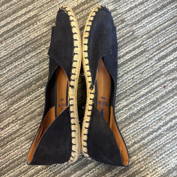 Verbenas Cruz Peep Toe Espadrille Flat Sandals Navy Suede Resort Wear Boho US 8 - Picture 5 of 8